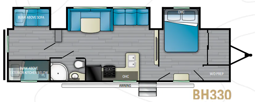Heartland Pioneer BH330 floor plan