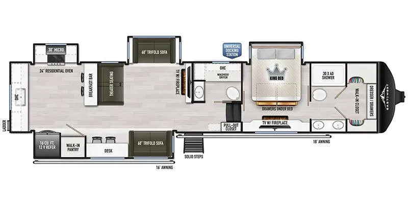 East to West Ahara 395FB floor plan