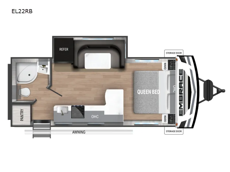 2024 CRUISER RV EMBRACE 22RB - Floor plan