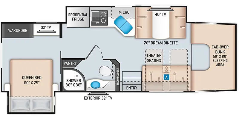 Thor Motor Coach Omni XG32 floor plan