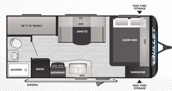 Keystone Bullet Classic 1700BH floor plan