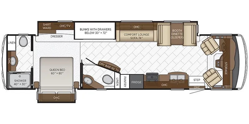 Newmar Bay Star 3616 floor plan