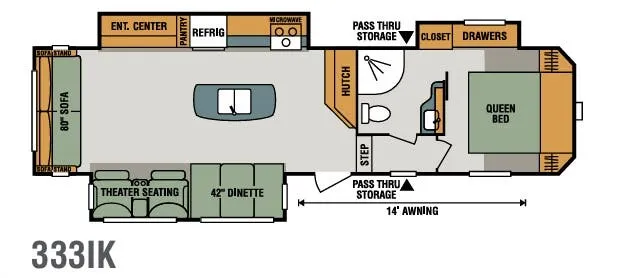 K-Z Sportsmen 333IK floor plan