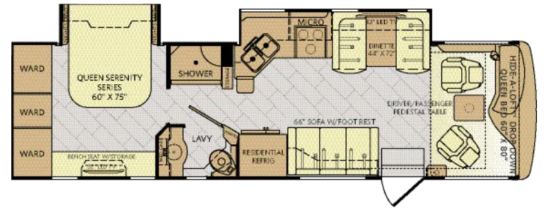 Fleetwood Pace Arrow 33D floor plan