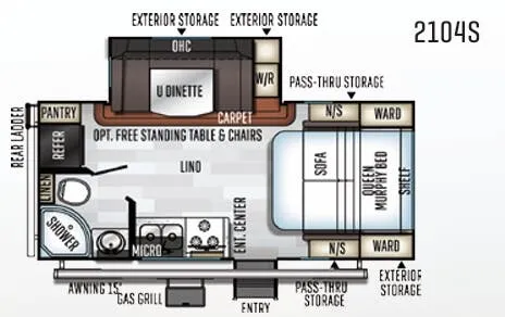 Forest River Rockwood Mini Lite 2104S floor plan