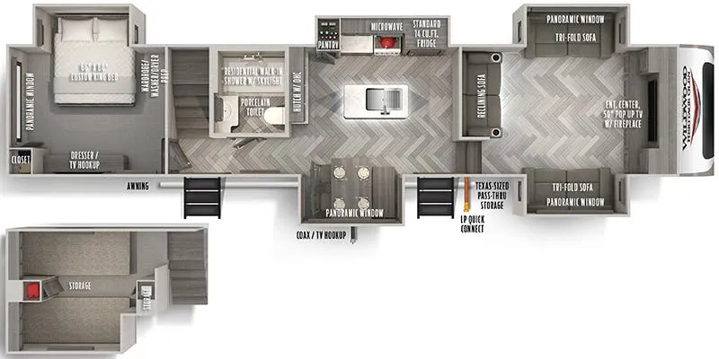 2021 Forest River Wildwood Heritage Glen 378FL - Floor plan