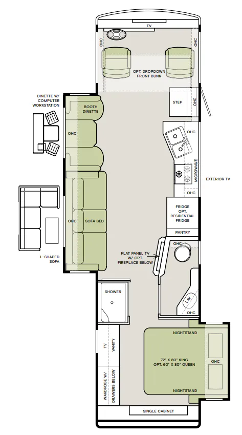 Tiffin Open Road Allegro 32 SA floor plan