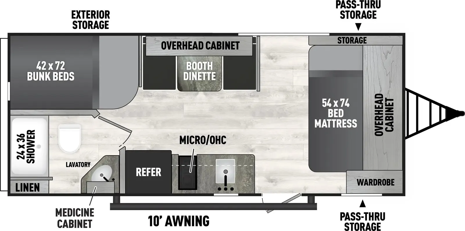 Coachmen Clipper Travel Trailers 18BH floor plan