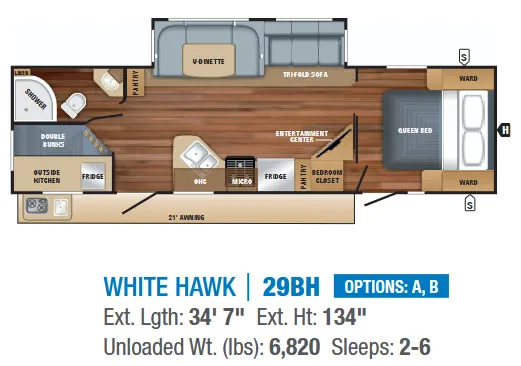 Jayco White Hawk 29BH floor plan