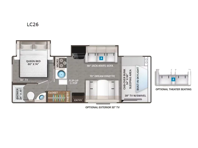 2023 Thor Quantum 26LC floor plan