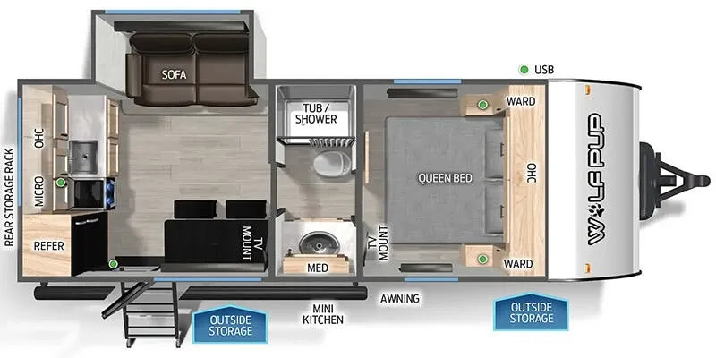 2025 Forest River Cherokee Wolf Pup 17SC - Floor plan
