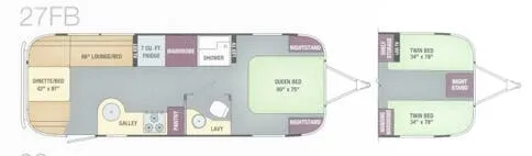 2016 Airstream International Serenity 27FB floor plan