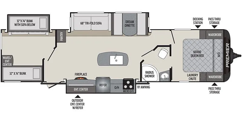 Keystone Premier 34BIPR floor plan