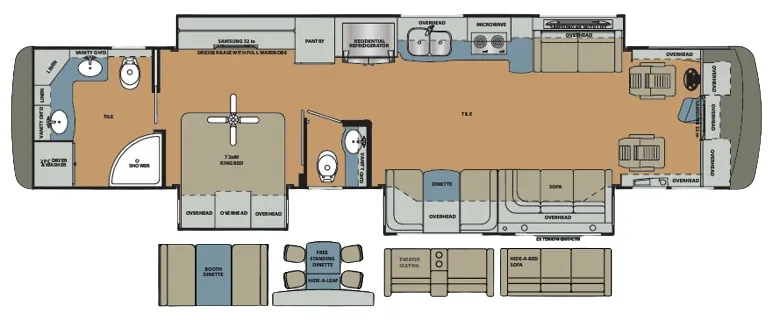 Forest River Berkshire XLT 43C floor plan