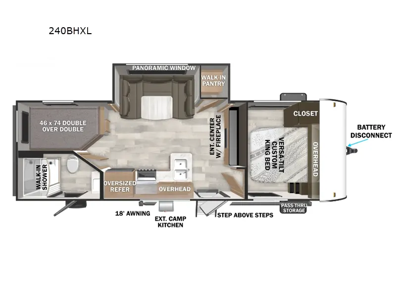 2026 Forest River Wildwood X-Lite 240BHXL floor plan