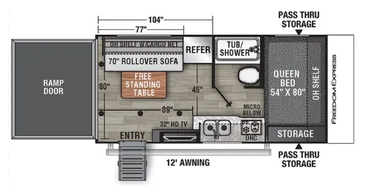 Coachmen Freedom Express Blast 17BLSE floor plan
