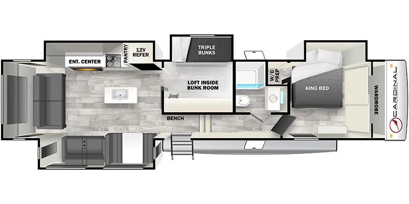 Forest River Cardinal 36MB floor plan
