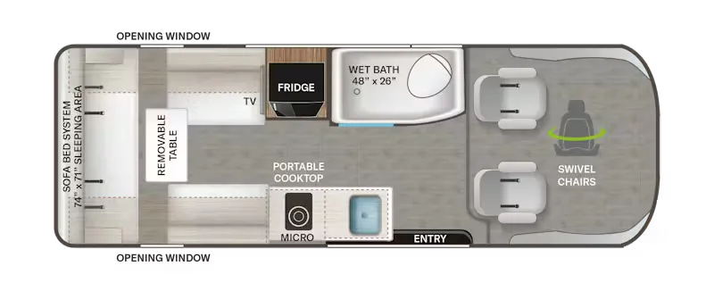 2026 Thor Motor Coach Tellaro 20Y floor plan