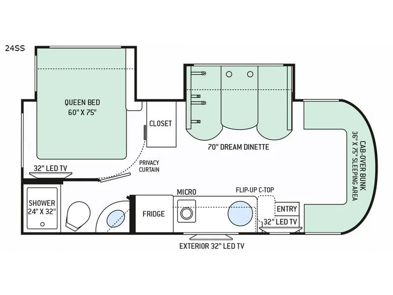 2018 Thor Motor Coach Siesta Sprinter 24SS - Floor plan