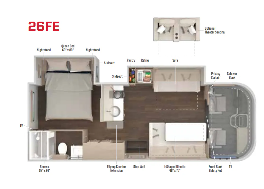 Winnebago Suncruiser 26FE floor plan