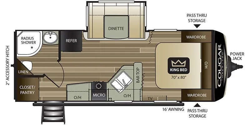 2019 Keystone Cougar Half-Ton 22RBSWE floor plan