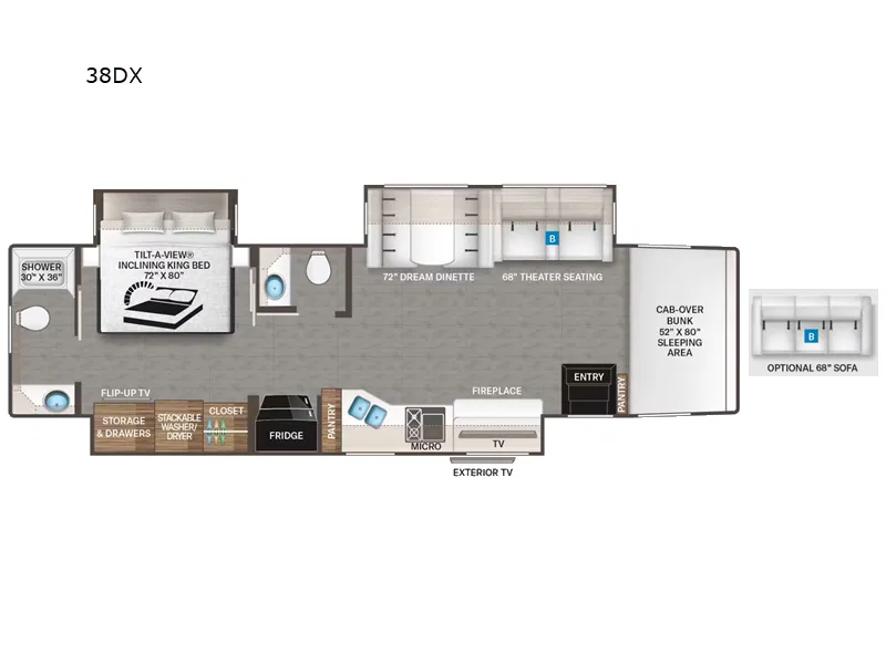 2026 Thor Motor Coach Pasadena 38DX floor plan