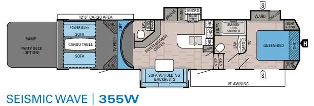Jayco Seismic Wave 355W floor plan
