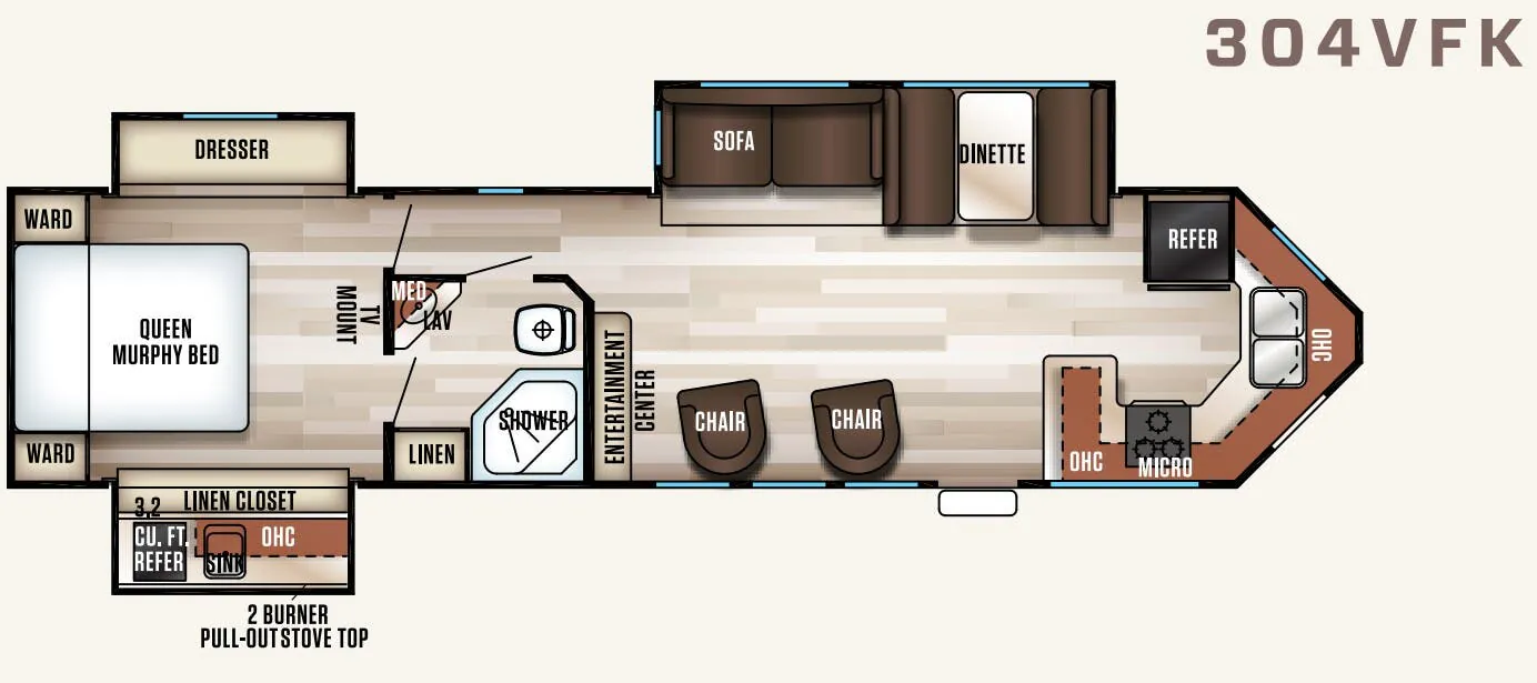 Forest River Cherokee Patriot Edition 304VFK floor plan