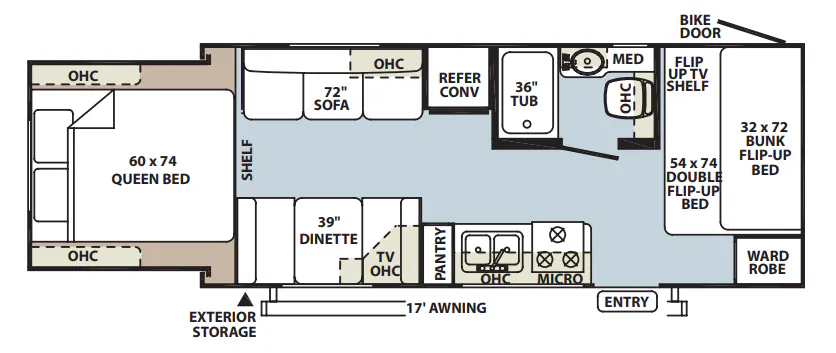 Forest River Rockwood Roo 23RS floor plan