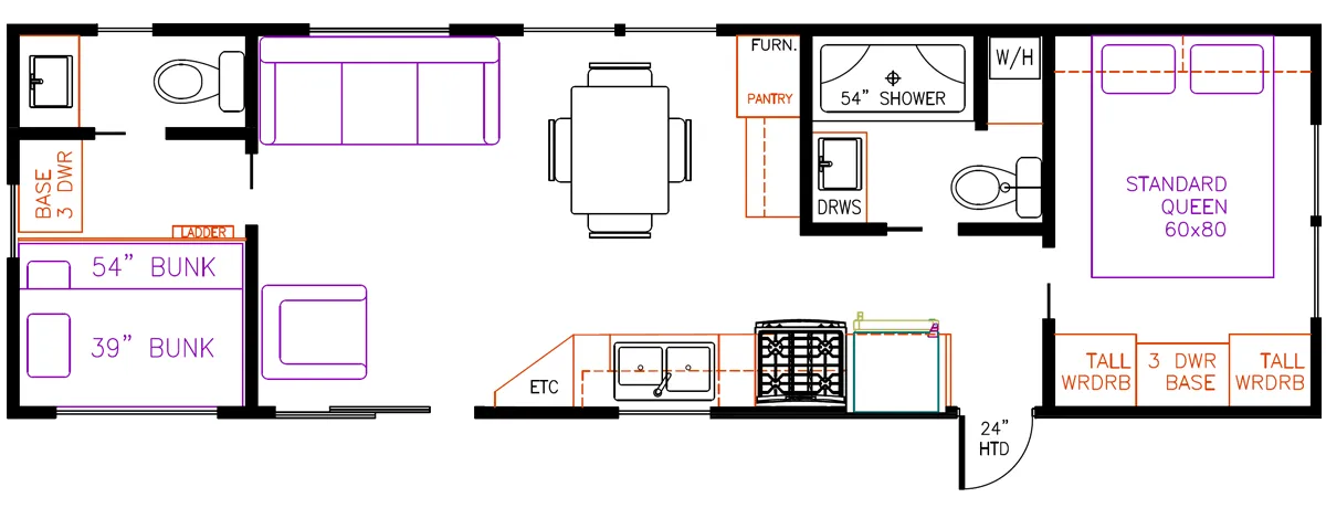 Elevation Park Model Company 5 Series 5-122 floor plan