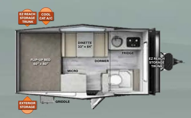 Forest River Flagstaff Hard Side T21DMHW floor plan