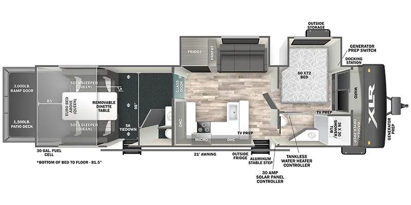 Forest River XLR Hyperlite 3314H floor plan