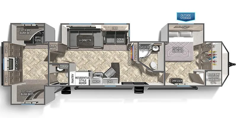 2023 Palomino Puma 39PQB - Floor plan