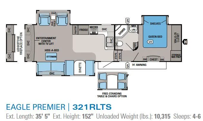 Jayco Eagle Premier 321RLTS floor plan