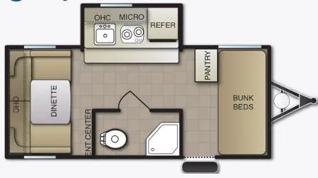 Pacific Coachworks Mighty Lite 17BB floor plan