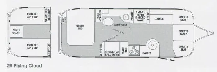 Airstream Flying Cloud 25 floor plan
