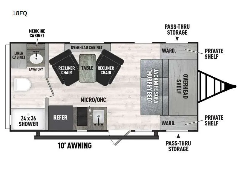 2024 Forest River Viking 18FQ - Floor plan