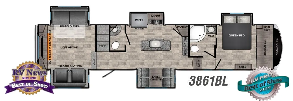 2020 CrossRoads Volante 3861BL - Floor plan