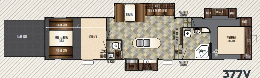 Forest River Vengeance 377V floor plan