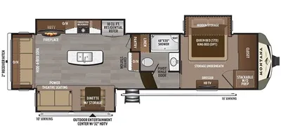 2018 Keystone Montana 3121RL - Floor plan