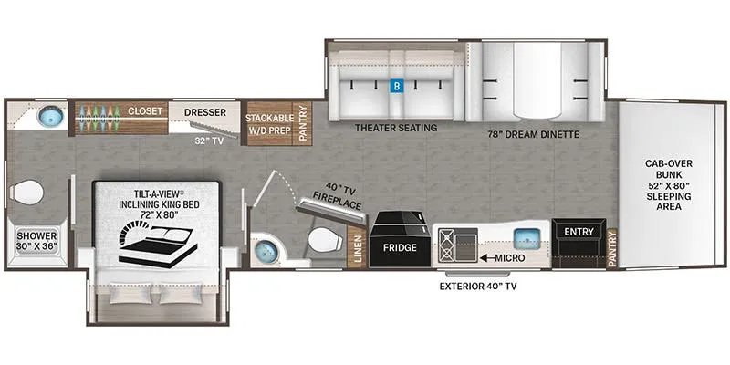 2023 Thor Motor Coach Pasadena 38MX - Floor plan