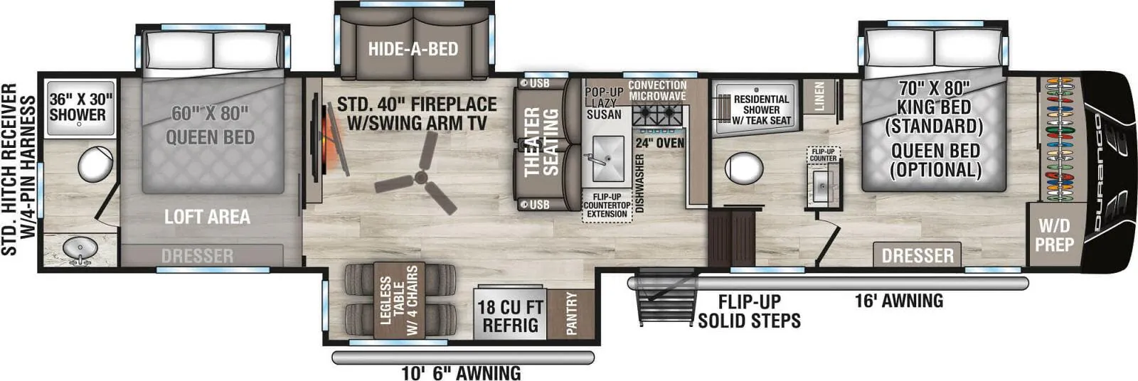 K-Z Durango D349TBQ floor plan