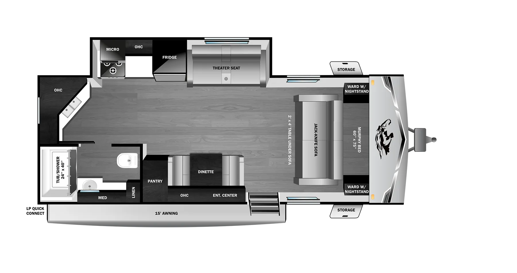 2026 Highland Ridge Open Range Range Lite 211RKM - Floor plan