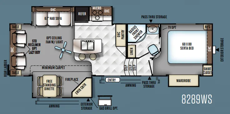 2014 Forest River Rockwood Signature Ultra Lite 8289WS - Floor plan