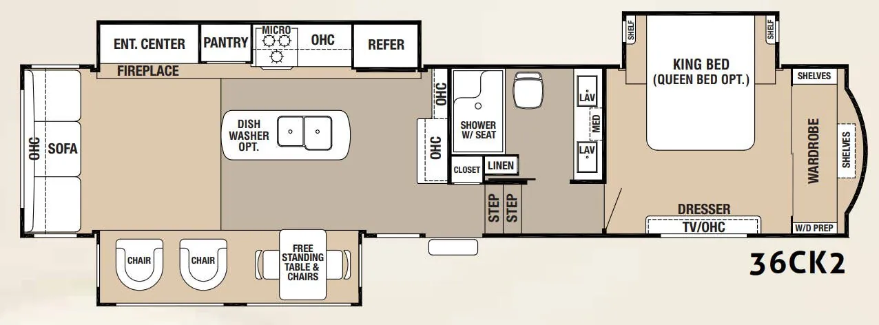 Forest River Cedar Creek Hathaway Edition 36CK2 floor plan