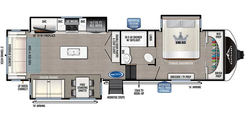 2022 East to West Tandara 320RL - Floor plan
