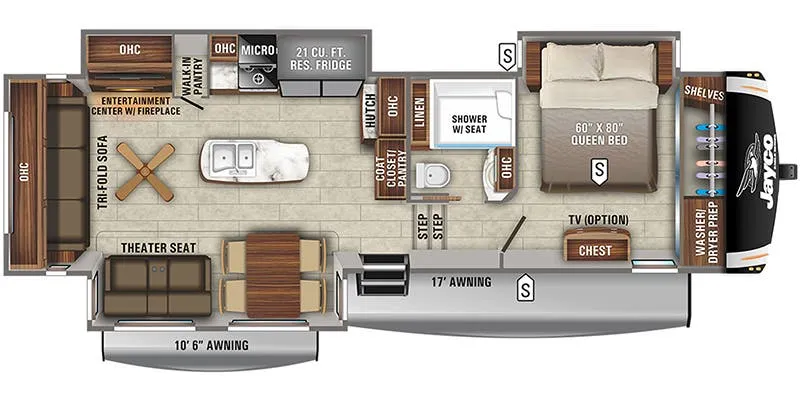 2019 Jayco Eagle 321RSTS - Floor plan