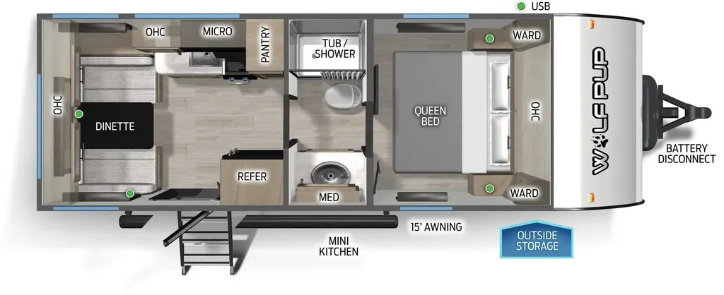 2026 Forest River Cherokee Wolf Pup 16CM floor plan