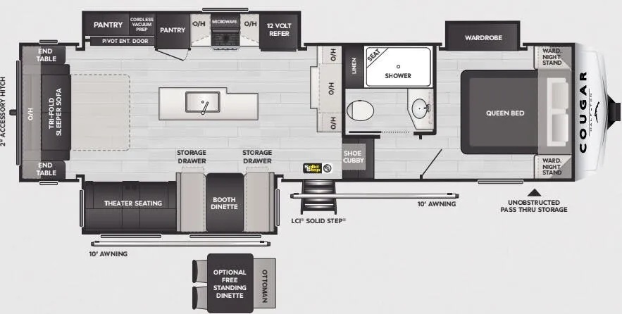 2025 Keystone Cougar Half-Ton 29RLI floor plan