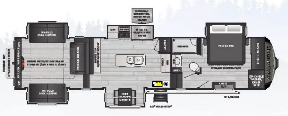 Keystone Avalanche 375RD floor plan